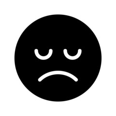 grim expression icon with glyph style. Suitable for website design, logo, app and ui.