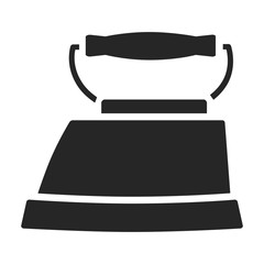 Steam iron for home clothes vector Black icon.Black illustration of laundry appliance and hot steam iron.