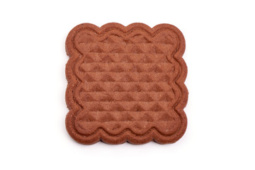 Sweet chocolate cookies, isolated on white background