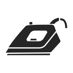 Steam iron for home clothes vector Black icon.Black illustration of laundry appliance and hot steam iron.