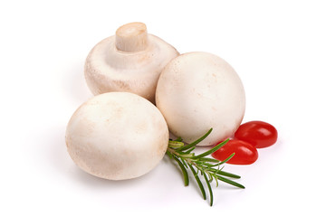 Fresh champignons, isolated on white background