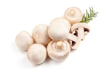 Fresh Champignon mushrooms, isolated on white background