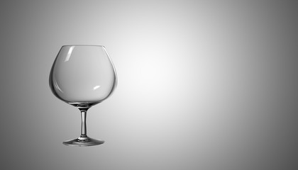 3d illustration wineglass on a gray background.