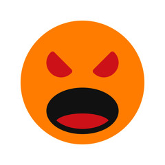 Fototapeta premium fury expression icon with flat style. Suitable for website design, logo, app and ui.