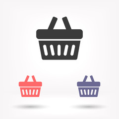 Basket vector icon , lorem ipsum Flat design