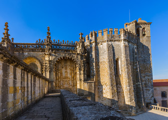 Fototapeta na wymiar Knights of the Templar (Convents of Christ) castle - Tomar Portugal