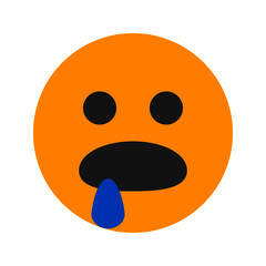 hungry expression icon with flat style. Suitable for website design, logo, app and ui.