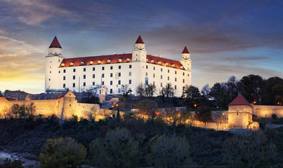 Fototapeta na wymiar Bratislava castle at sunset, Slovakia