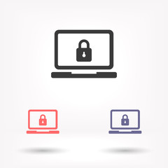 Laptop vector icon , lorem ipsum Flat design