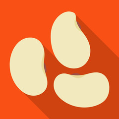 White bean vector icon.Flat vector icon isolated on white background white bean.