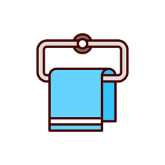 Towel Hanger Vector Filled Outline Icon  style illustration.