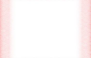 桃色の和柄フレーム：青海波