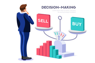 Symbolic profit, increased income symbol as financial investment for investors. Economy and personal finance sign. Person buying an economic account to self investing. Cartoon flat vector illustration