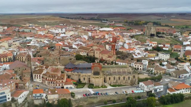 Aerial view of Alba de Tormes, Salamanca , Spain.  beautiful San Leonardo de Alba de Tormes monastery that was suppressed in the nineteenth century