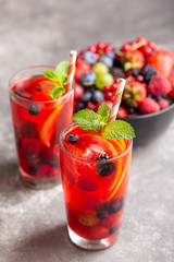 A refreshing drink made from fresh summer berries with lemon and mint.