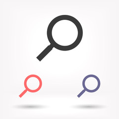 Magnifier with a man vector icon , lorem ipsum Flat design