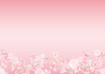 Fototapeta na wymiar 満開の桜の花フレーム12/イラスト素材/背景素材