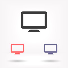 Monitor vector icon , lorem ipsum Flat design