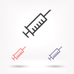 Syringe vector icon , lorem ipsum Flat design