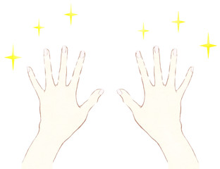 キラキラと輝く手指