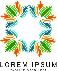 leaf colorful logo template