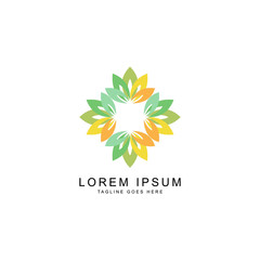 leaf colorful logo template