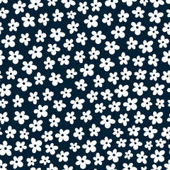 Seamless pattern with cartoon flowers, decor elements on a neutral background. colorful vector. hand drawing. ornament, flat style. design for fabric, print, textile, wrapper