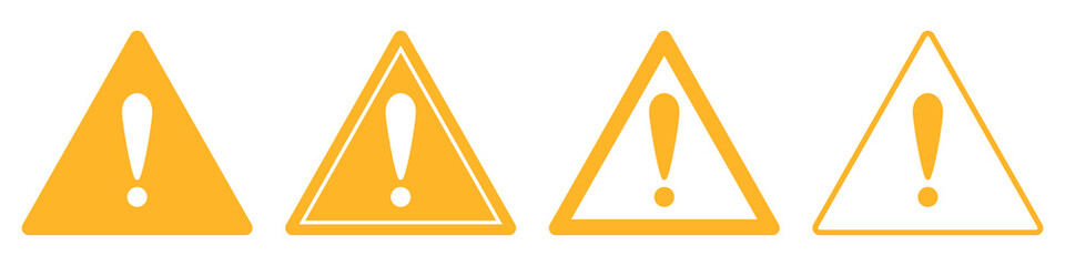 Triangular warning symbols with Exclamation mark. - obrazy, fototapety, plakaty