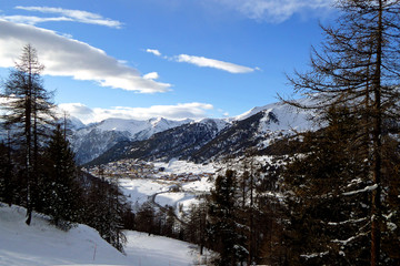 Fototapeta na wymiar Montgenevre Milky Way Ski Area Hautes Alpes French Alps France