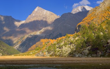 Evening in mountains