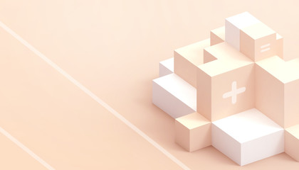 Ladder business concepts  of ideas and Creative inspiration Modern from the geometric shapes on Orange  Background  - 3d rendering