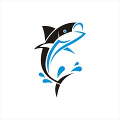fishing fish vector logo character graphic modern abstract