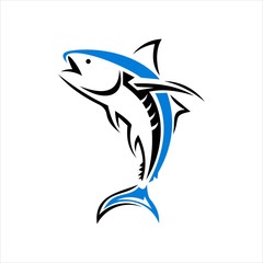 fishing fish vector logo character graphic modern abstract