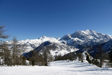 Fototapeta na wymiar Claviere Milky Way Ski Area Hautes-Alpes Italian Alps Italy