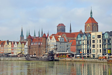 Motlawa River in Gdansk, Poland