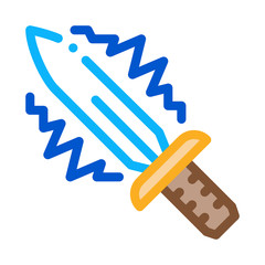 Sparkle Sword Icon Vector. Outline Sparkle Sword Sign. Color Isolated Contour Symbol Illustration