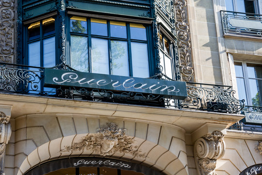 Paris - September 10, 2019 : The Guerlain Luxury Perfume Store On Champs-Elysees Avenue