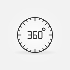 360 degree circle vector linear concept icon or design element