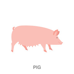 pig flat icon on white transparent background. You can be used black ant icon for several purposes.	