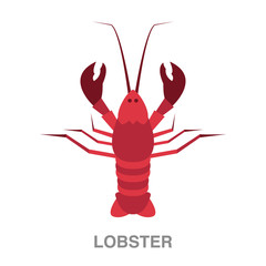 lobster flat icon on white transparent background. You can be used black ant icon for several purposes.	