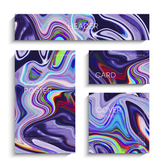 Abstract liquid painting, can be used as a trendy background for wallpapers, posters, cards, invitations, websites. Modern artwork. Marble effect painting. Mixed blue, purple and red paints. EPS 10 ve