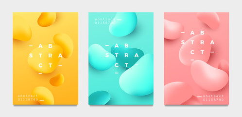 Abstract background. Banner with colorful fluid liquid shapes. Vector illustration.