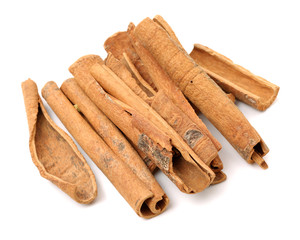 Cinnamon on a white background
