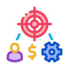 Man Target Money Icon Vector. Outline Man Target Money Sign. Color Isolated Contour Symbol Illustration