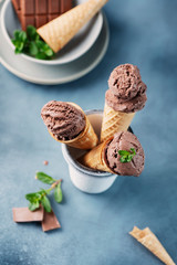 italian gelato with chocolate