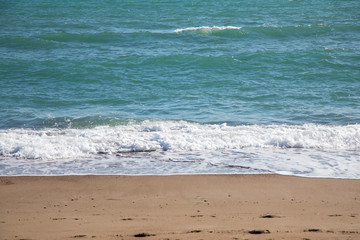 sea waves and beach sands
