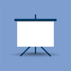 Obraz premium Screen projector for cinema, movie, games and meetings in flat design with shadow. Vector EPS 10