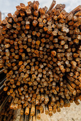 Reinforcing bars with a periodic profile in the packs are stored in the metal products warehouse