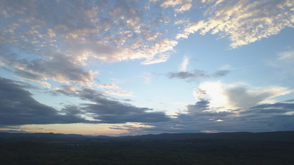 sunset over the forest
