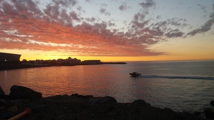 Fototapeta premium sunset on lake